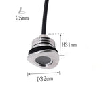 lampe led moderne argentée fixée ip68 12v 60lm cordon noir certifiée rohs lvd cem