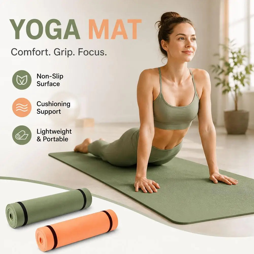 tapis yoga antidérapant eva orange vert olive gris blanc noir yoga fitness bienêtre rouleau