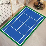 tapis sol moderne tennis court bleu vert anti dérapant polyester durable extérieur entrée chambre