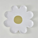 assiettes jetables fleurs dorées blanc vert jaune rose violet moderne fête enfants
