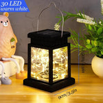 lanterne solaire moderne noire transparente 30 led extérieure ip65