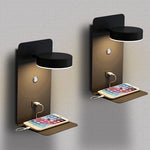 lampes murales modernes étagère usb blanc noir vert minimaliste
