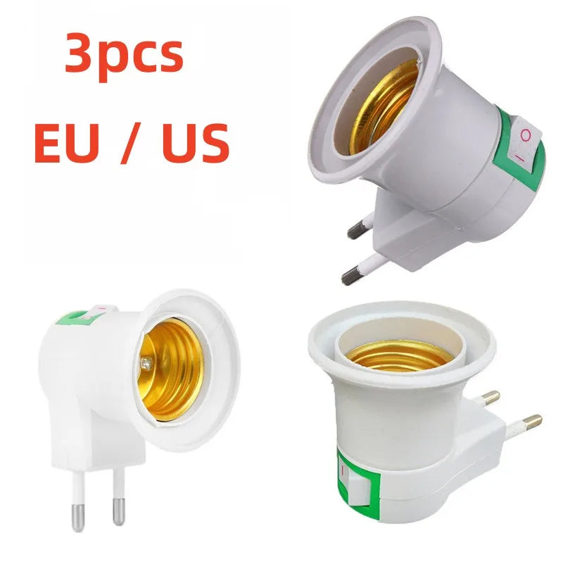 adaptateur prise murale blanc moderne ampoule E27 douille led conversion EU US plug pièces