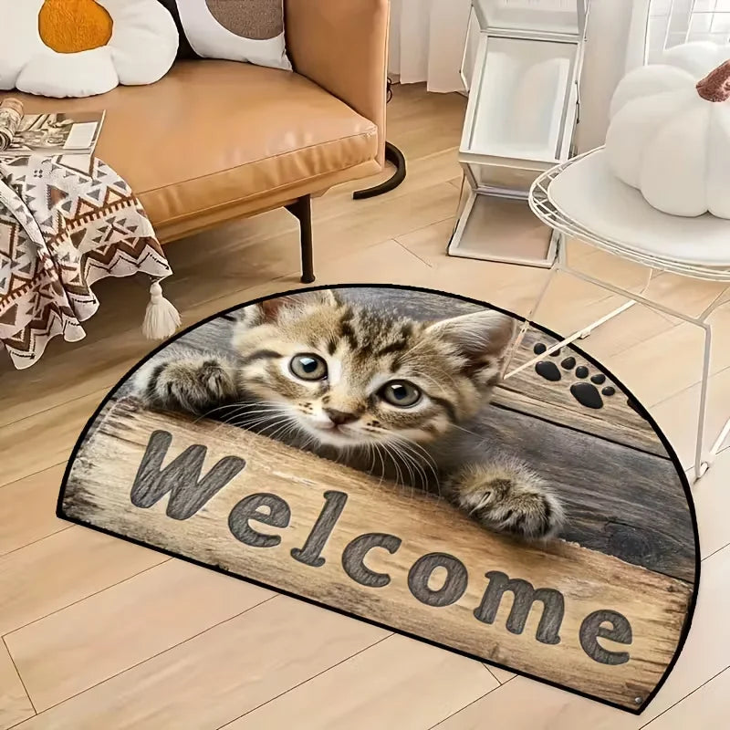 tapis sol antidérapant polyester motif chatons moderne salle bain cuisine extérieur plage