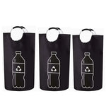 sac rangement pliable bouteilles recyclage 82l 115l moderne pratique poignées métalliques opaques illustration recyclable