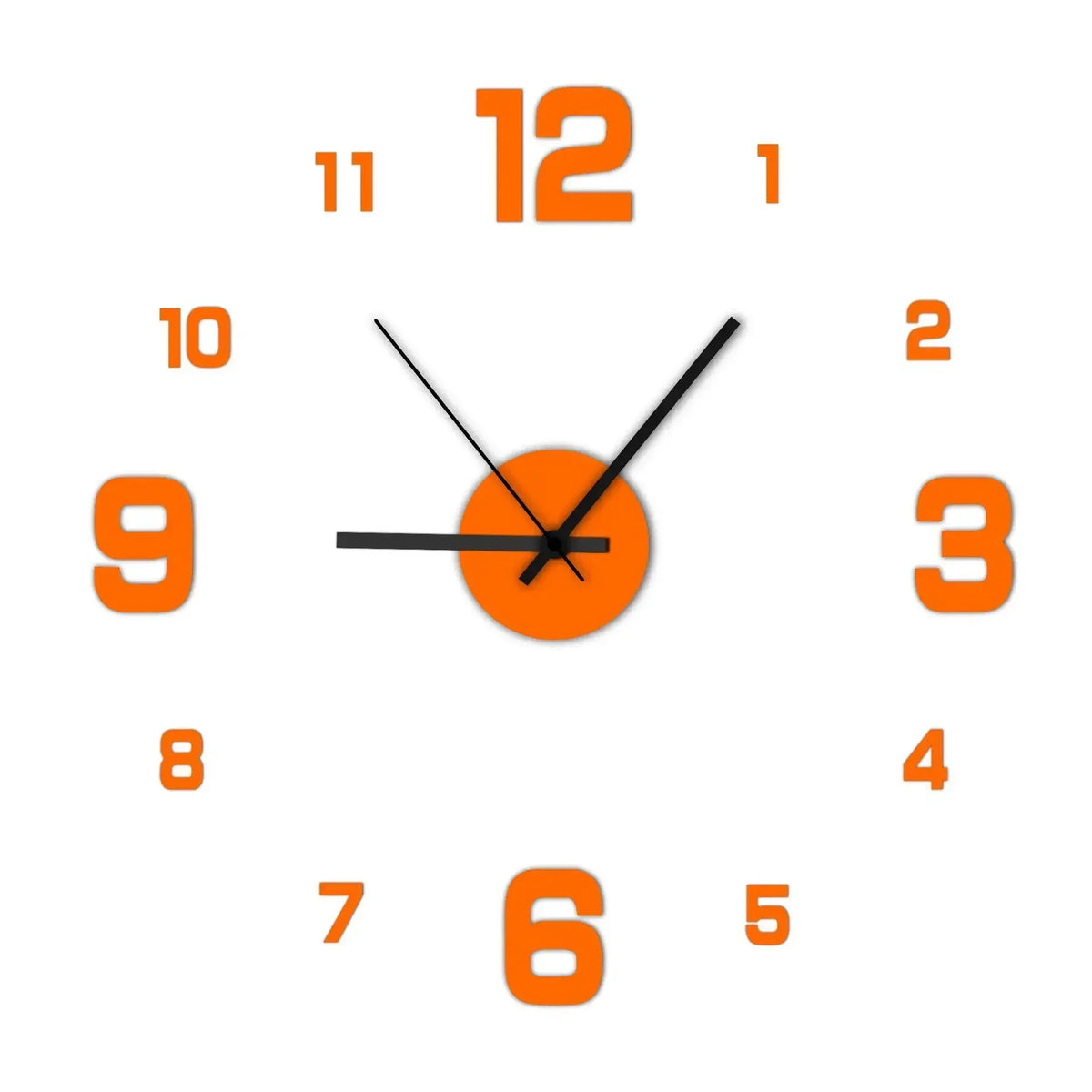 horloge murale moderne aiguille minimaliste noir blanc doré rouge chambre salon decoration