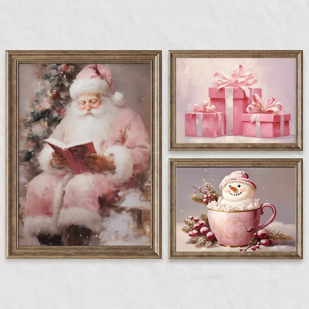 Peinture sur toile noel maison en pain d'epice