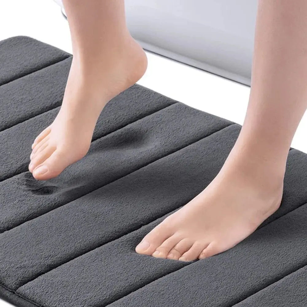 tapis absorbant salle bain polyester gris beige noir adhésif moderne simple chambre lavable machine