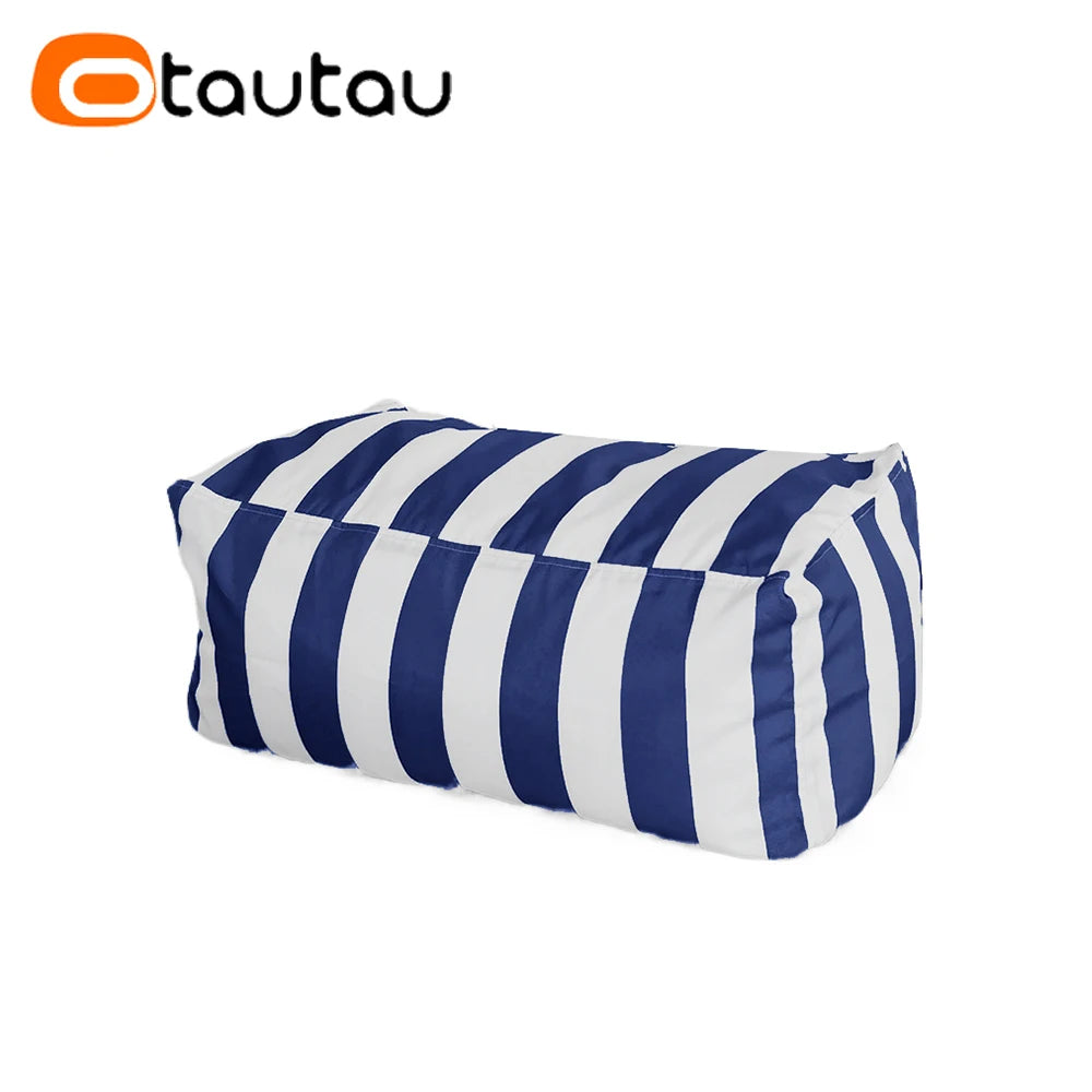 coussin d'assise jardin rayures beige blanc moderne piscine extérieur housse fauteuil plage grande