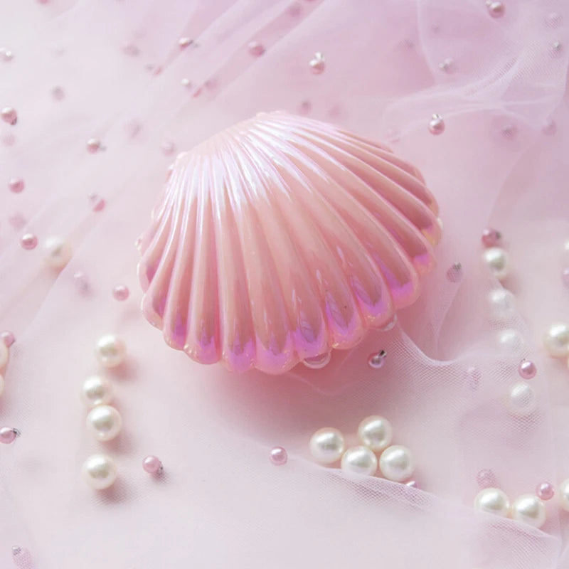 présentoir bijoux coquille saint jacques rose blanc rangement fantaisie girly decoration