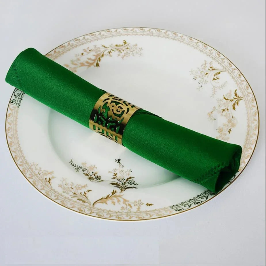 serviette table polyester unie bordure dentelle classique mariage décoration restaurant