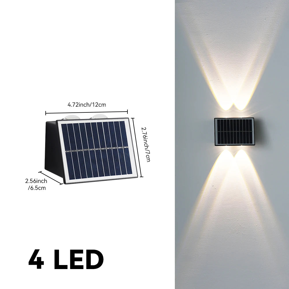 lampe murale solaire led moderne noire blanche bleue ip65 étancheextérieur panneaux solaires