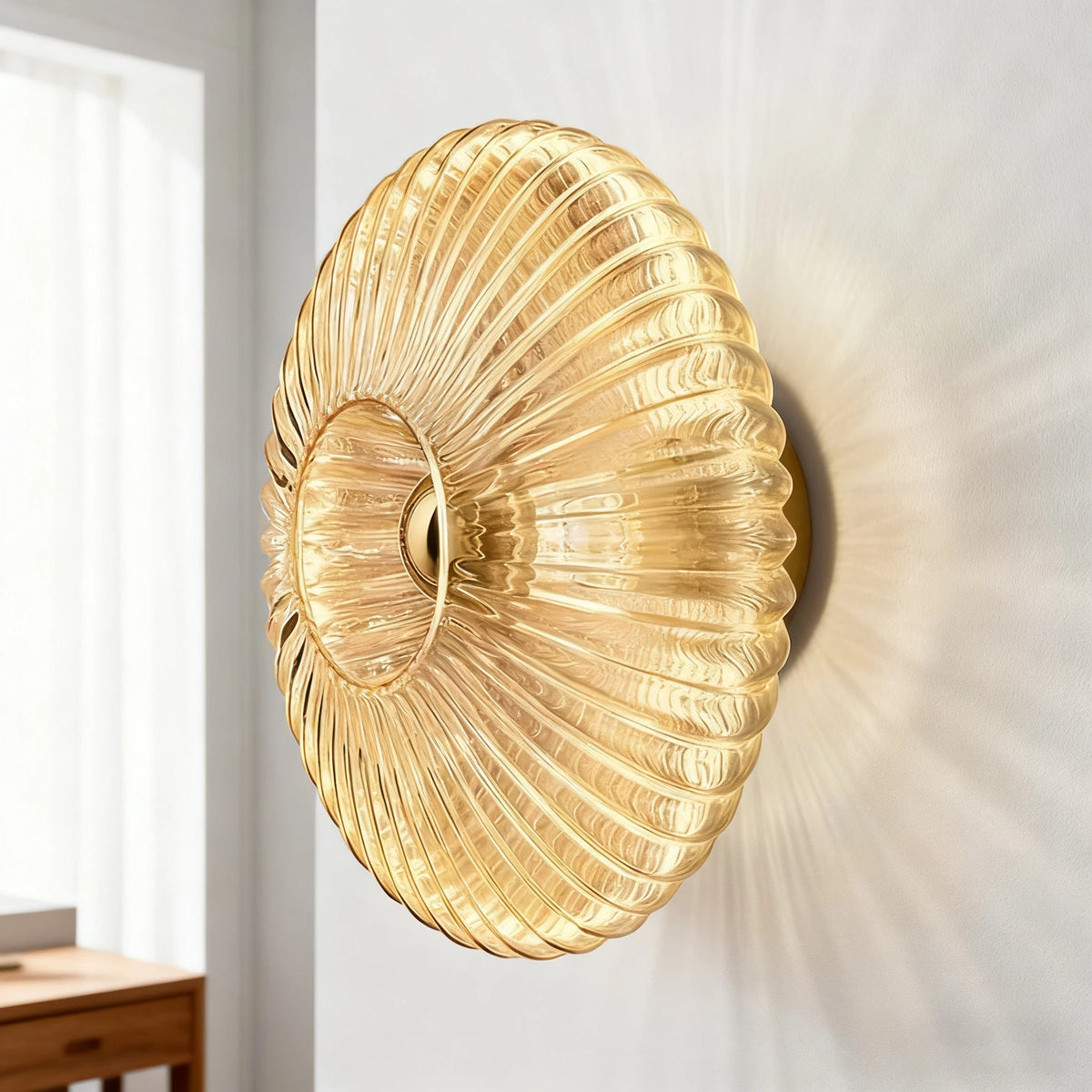 Lampe moderne dorée rayures horizontales élégante cuisine chambre coucher