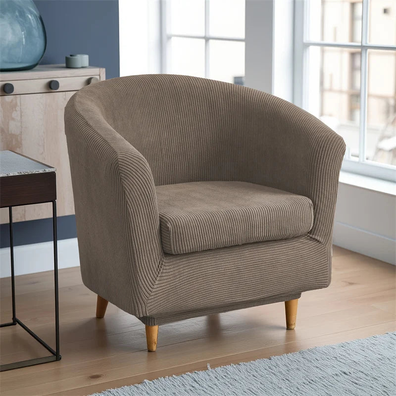 housse fauteuil gris rayures moderne adhésif dossier siège repose pieds printemps été