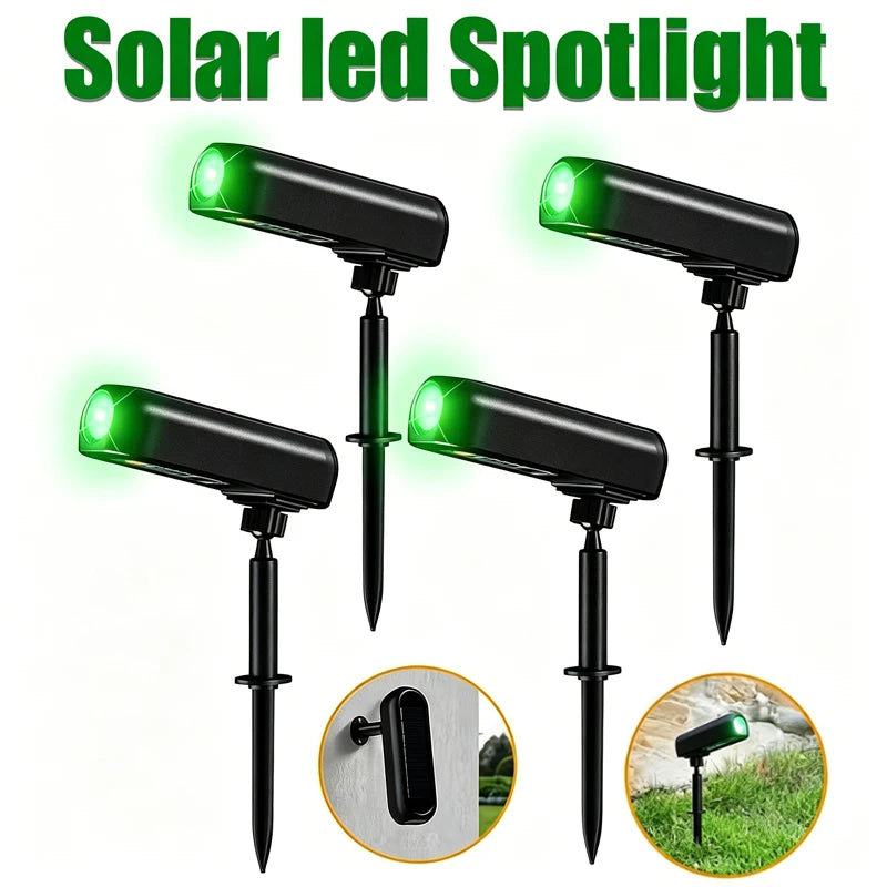 projecteur solaire led extérieur noir moderne ip65 spot paysager ambiancé tringle montage