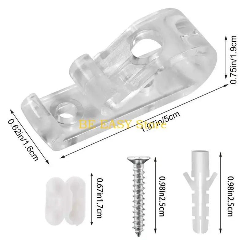 clips transparents vis fixation moderne sans motif tringle rideaux embouts vis