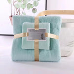serviette bain douce pelucheuse rose bleu clair moderne 100 polyester lavable rapide absorption 70x140cm