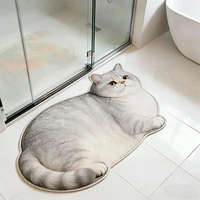tapis sol antidérapant chats chiens pelucheux moderne décoration maison beige gris bleu marine