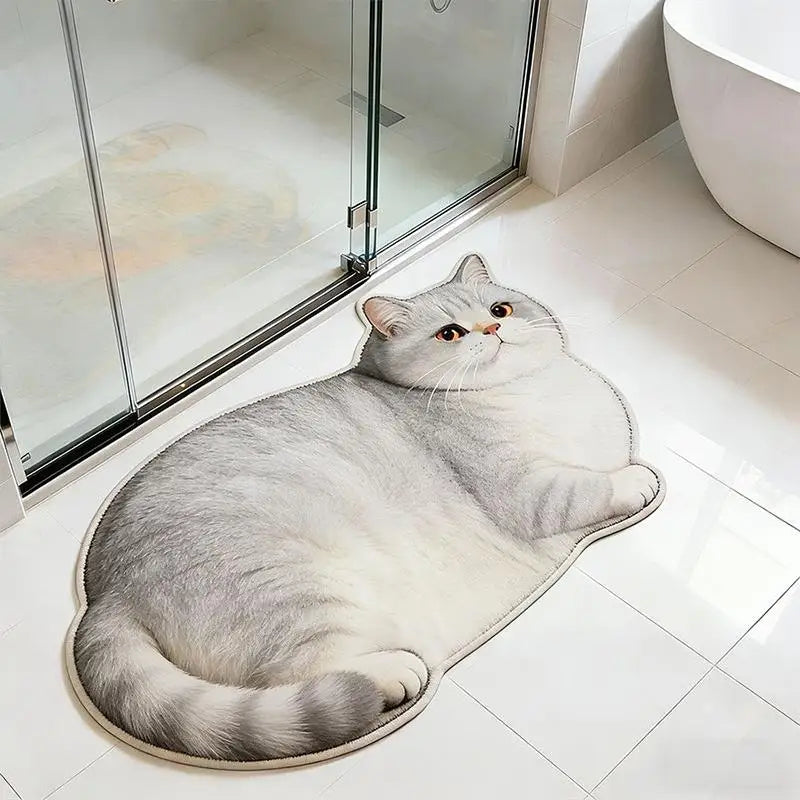 tapis sol antidérapant chats chiens pelucheux moderne décoration maison beige gris bleu marine