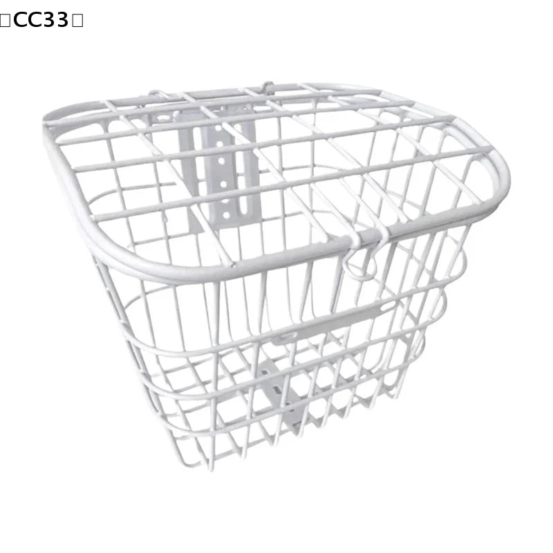panier vélo noir blanc gris maille métallique moderne clips fixation poignée extra large