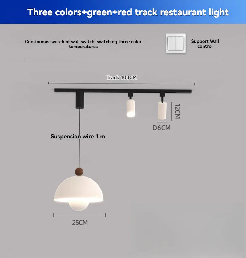 suspension lumineuse moderne vert beige rouge brillante câble suspendu minimaliste