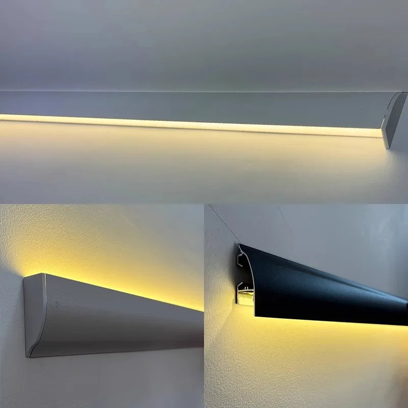 profils lumineux blancs modernes clips aluminium éclairage intérieur led barre surface montée