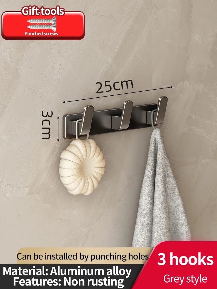 porte sacs mural gris métallisé moderne minimaliste crochets vis fixation