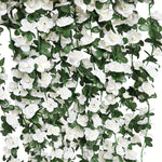 guirlande fleurs artificielles roses vertes décoration murale mariage romantique intérieur festive anniversaire