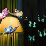 décoration murale papillons 3d adhésifs double face couleurs vives imprimé détaillé réaliste vert rose