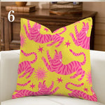 housse coussin motif animalier floral multicolore moderne carré 45x45cm polyester