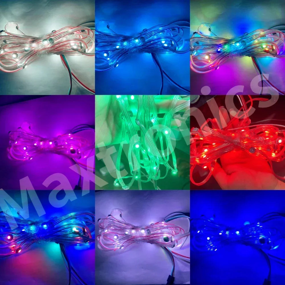 Ruban led smd 5050 ws2812b 50 leds multicolore pre soudé pixels adressables 5v