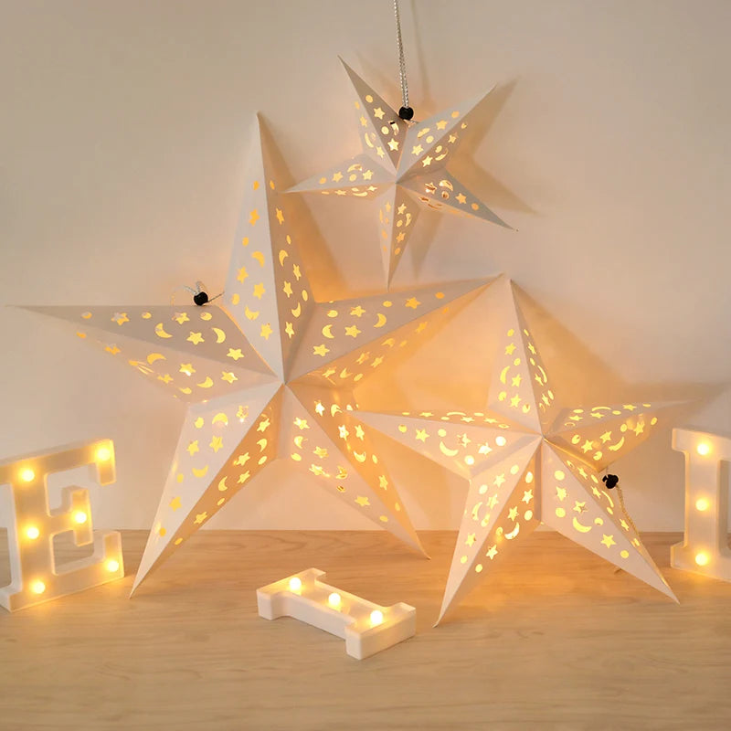 décoration étoiles lumineuses étoiles lunes blanc moderne filament lumineux occasion fête mariage