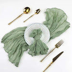 serviettes gaze lin vert olive élégantes rustiques modernes maison restaurant mariage pièces 20x20cm