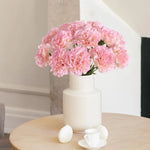 bouquet fleurs artificielles soie mariage anniversaire baby shower décoration intérieure vase transparent rose blanc