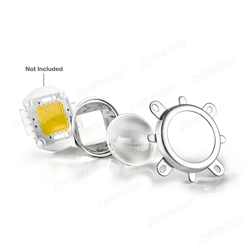 lentille led boîtier métallique 44mm 60deg angle faisceau 20w 30w 50w 100w