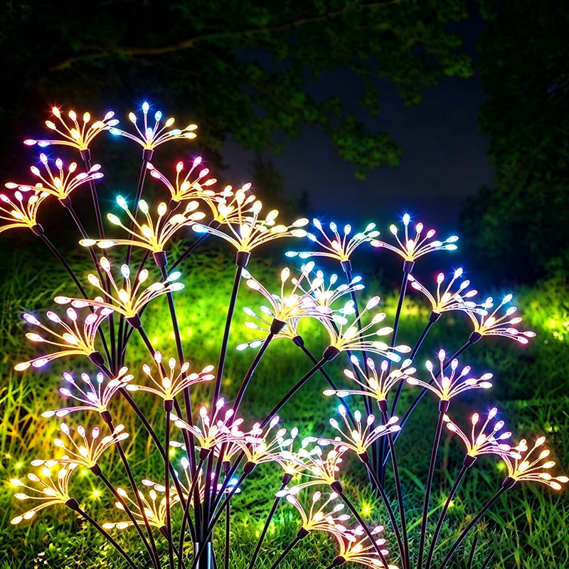 guirlande lumineuse solaire fleurs dorées éclairage extérieur moderne led autoinstallation ip65