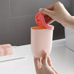 pot savon silicone bleu rose blanc moderne minimaliste adhésif couvercle