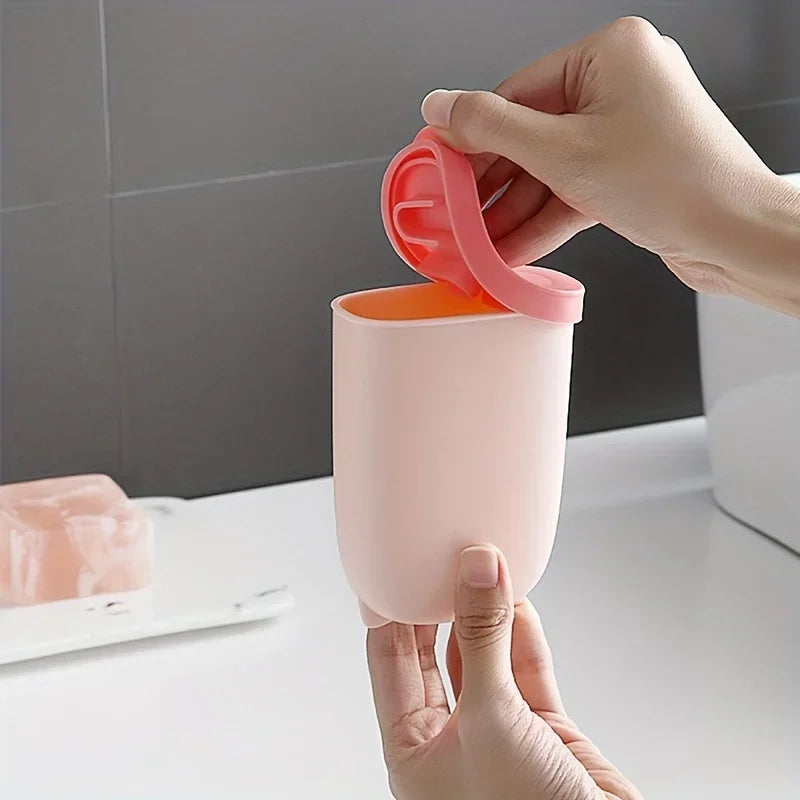 pot savon silicone bleu rose blanc moderne minimaliste adhésif couvercle