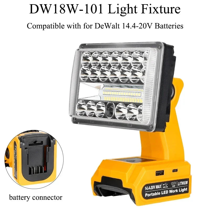 lampe travail led portable bleu jaune rouge usb type makita dewalt milwaukee bosch