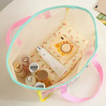 sac plage maille transparent décontracté multi usages pliables polyestère rose beige ventilateur cosmétique lunettes