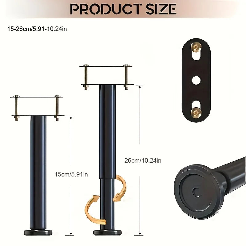 piliers réglables métal noir fixations vis modernes bureaux tables 12 32cm