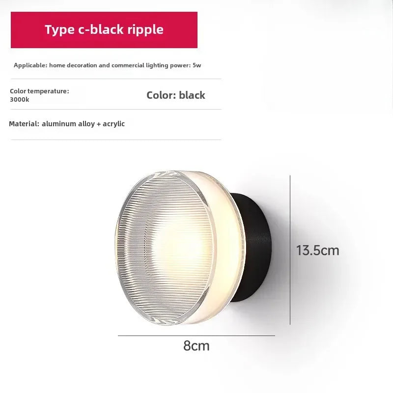 lampe murale moderne blanc orange marron rayures horizontales adhésif câbles certification led pvc