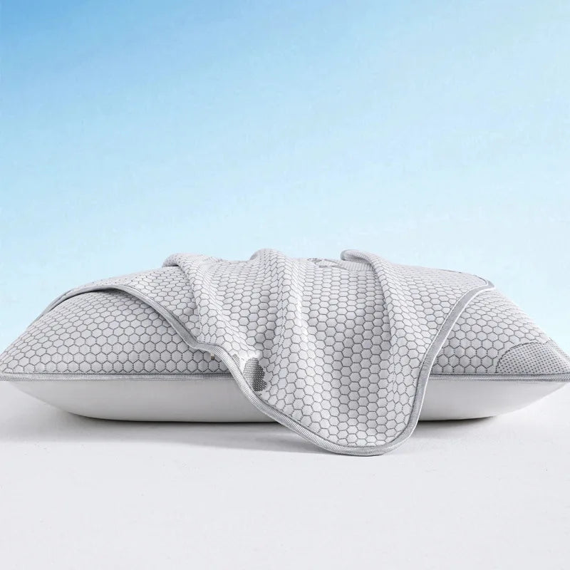 taies d'oreiller hexagonales bleues motif hello moderne 100 polyester frais
