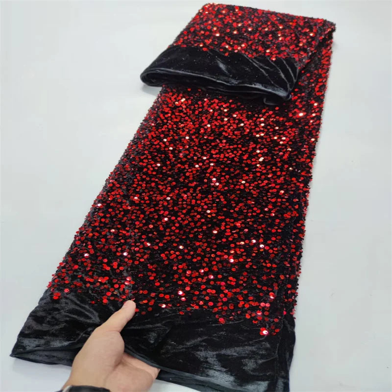 écharpe élégante dentelle velours rouge paillettes broderie trois dimensions mariage