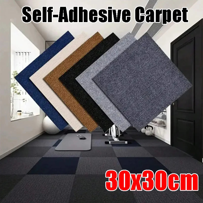 tapis auto adhésif carré 30x30cm sol intérieur moderne texture tissée collage facile maison