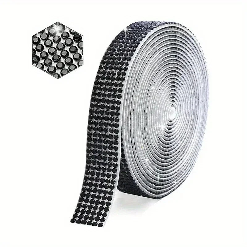 ruban strass décoratif adhésif vert noir violet blanc rose beige rouge classique 3d strass