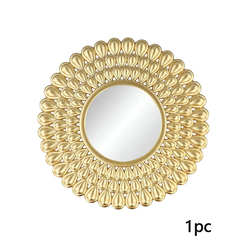 miroirs décoratifs solaires or rayonnants différents motifs cadre doré opaques vintage soleil