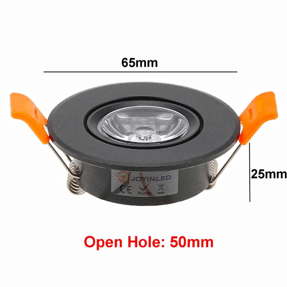 spot led noir orange argent 3w clips modernes 65mm 25mm 50mm