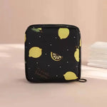 sac maquillage bleu rose noir moderne imprimé animaux cactus fruits glissière chargeur écouteurs portable