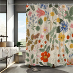 rideau douche floral imprimé papillons couleurs vives polyester respectueux environnement dimensions 180x180cm